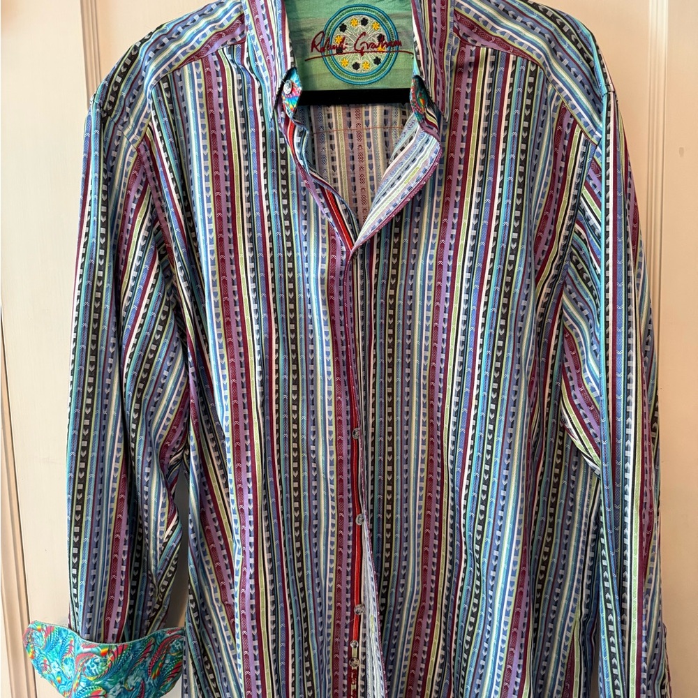 Robert Graham Multicolor Striped Long-Sleeve Shirt‎ - Men's XL